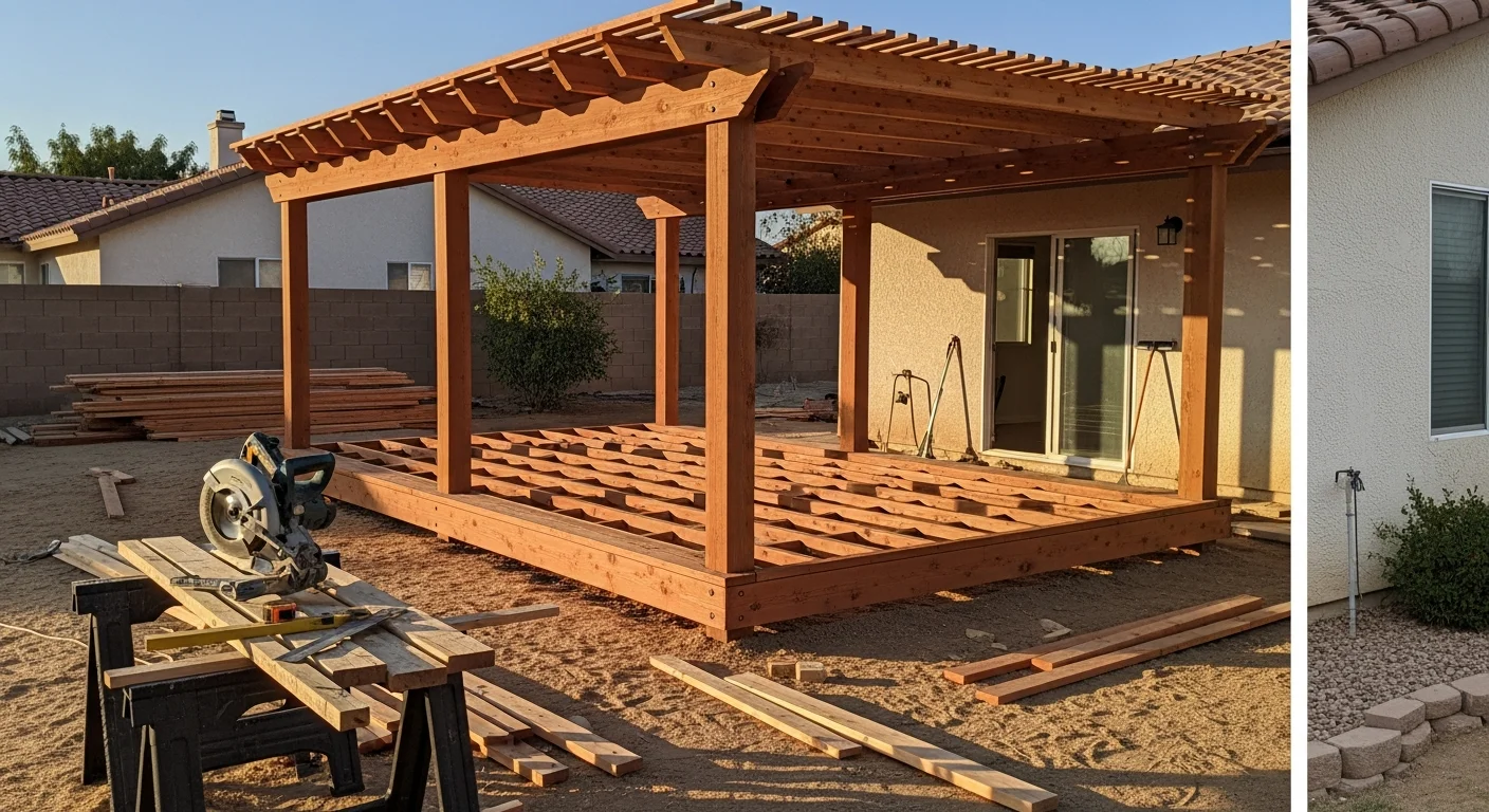 Carpenter working on custom wood framing project