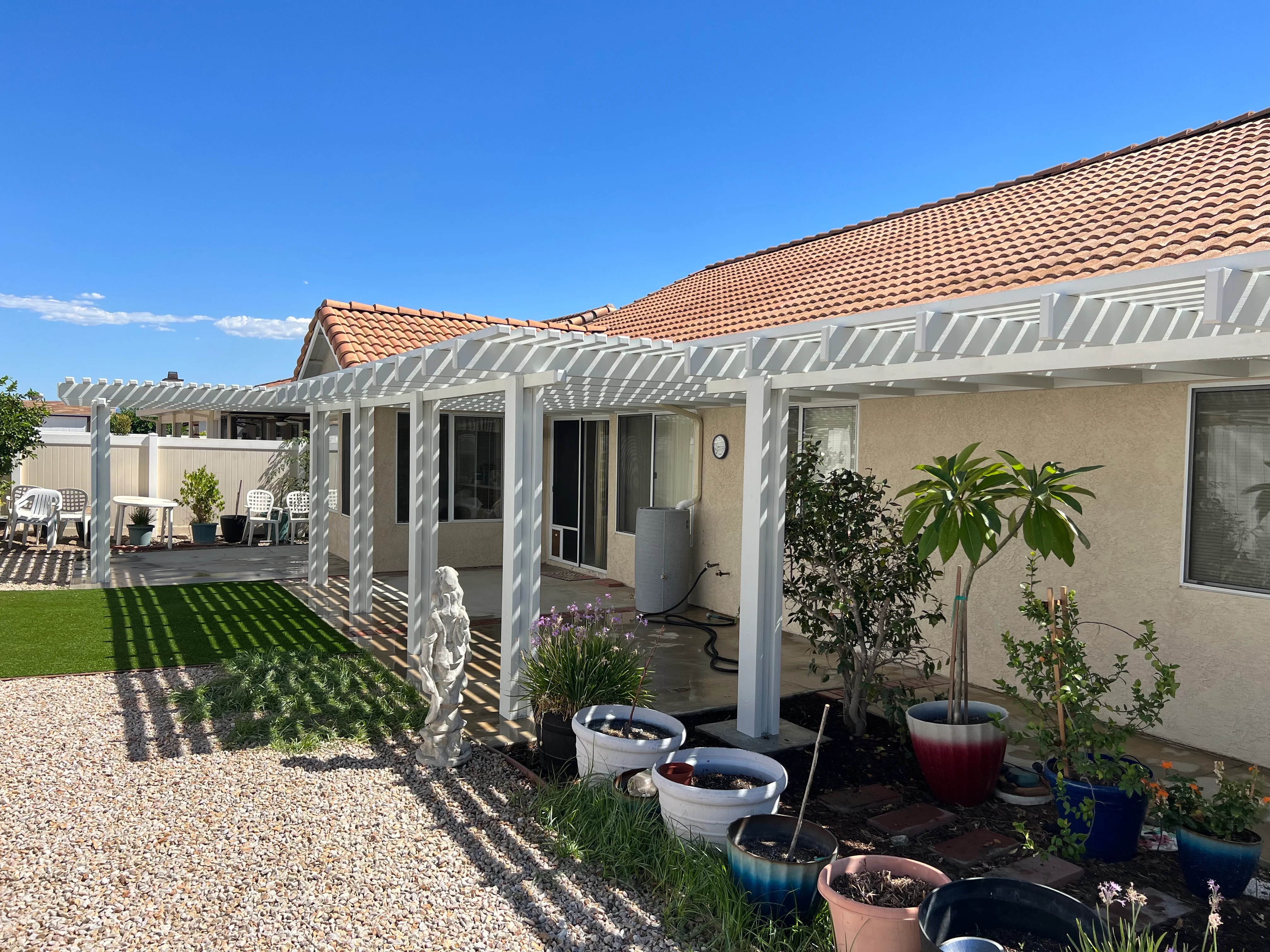 White Aluminum Patio Cover Installation