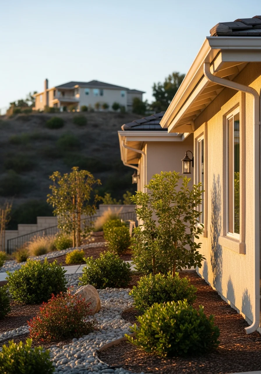 Anaheim Hills home exterior on a hillside lot with quality finishes and manicured landscaping.