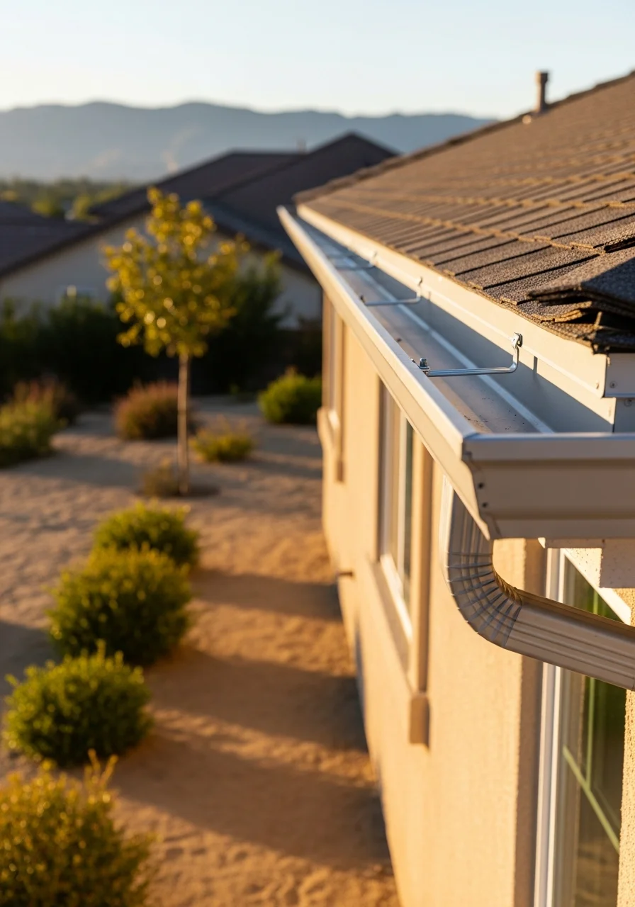 Close-up of a Corona property on elevated terrain with mature landscaping and hillside views.