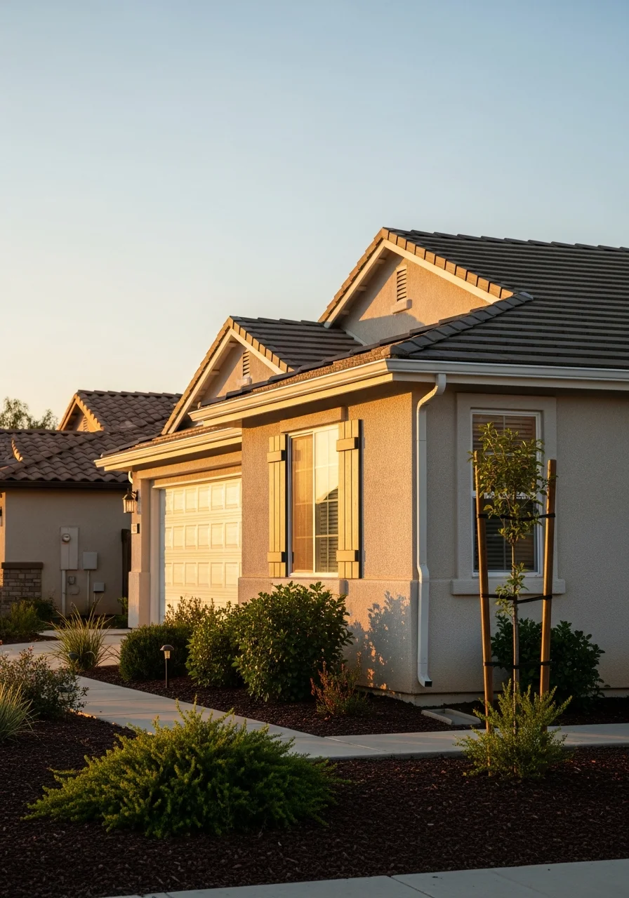 Street-level view of a residential property in Perris with neighborhood context and mature landscaping.